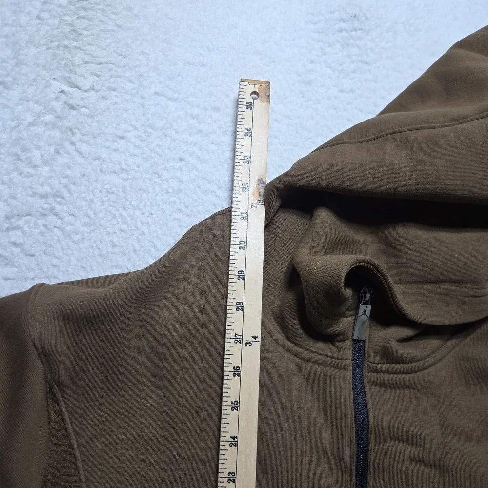 Y2K Nike Jordan Flight Hoodie Zip Up Mens 2XL Brown Embroidered Logo